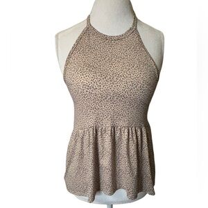Gaze Leopard Print Halter Top Size Small